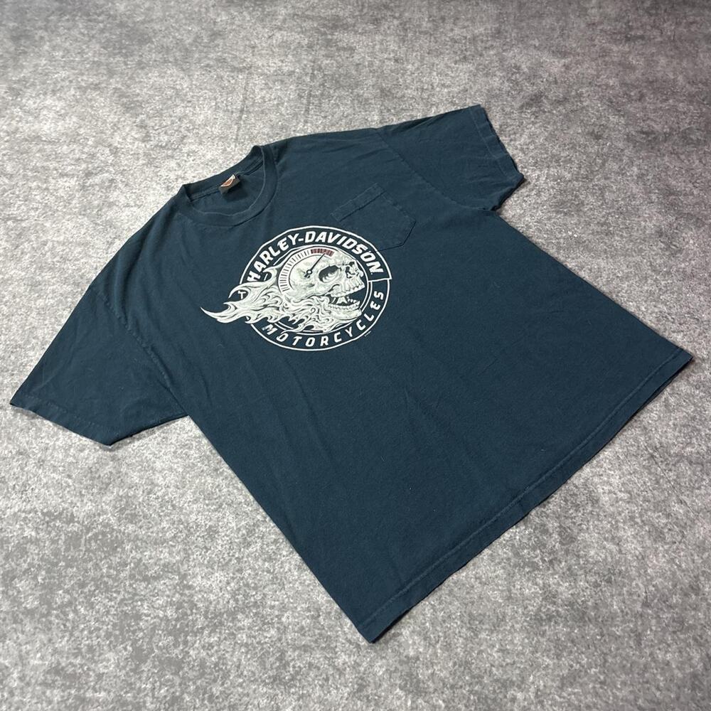 Harley-Davidson Men’s Valley Belmont OH Skull Graphic Pocket T-Shirt Size 2XL